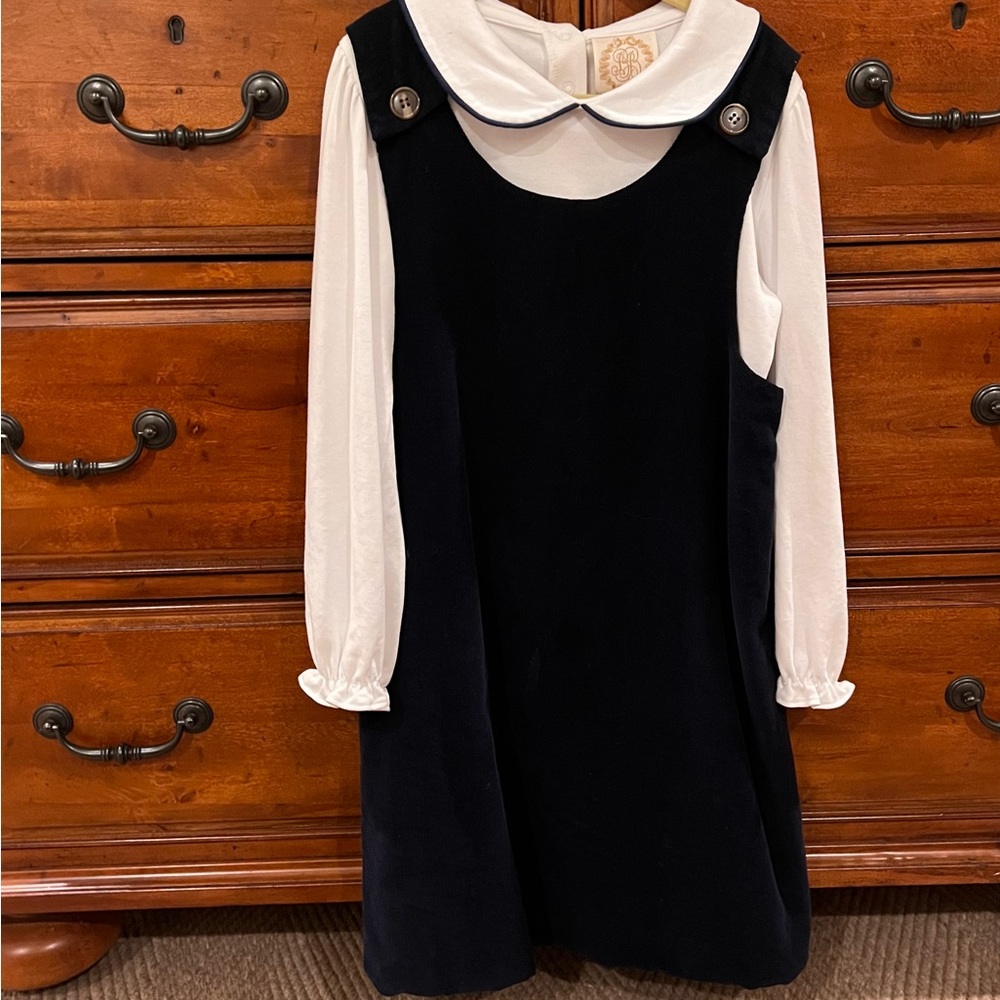 Beaufort Bonnet Company Girls’ s8 Navy Corduroy Jumper + Footmates s1 mary janes